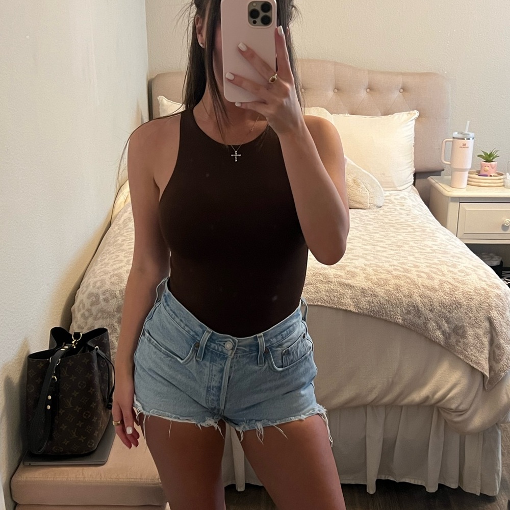 NWT Zara chocolate brown bodysuit. Size S